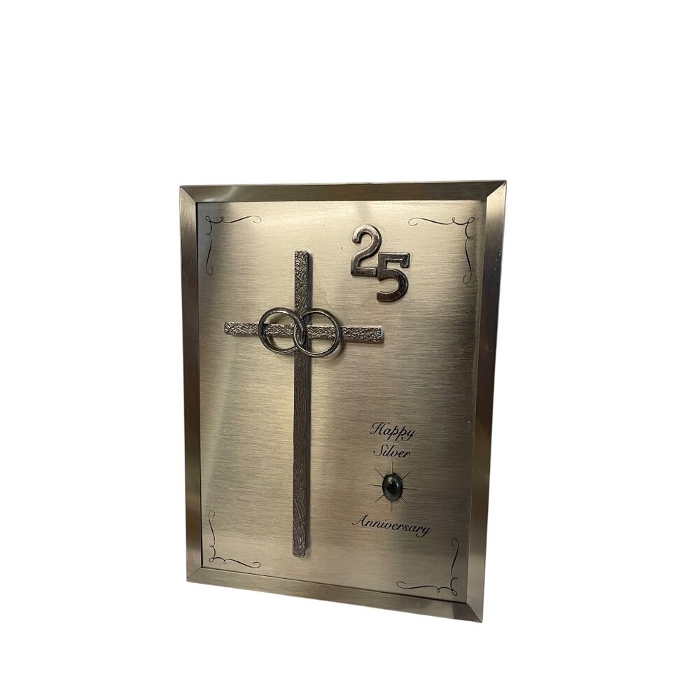 Furtado 25th Happy Silver Anniversary Musical Frame With Cross Giveaways Gray Me - Picture 11 of 16